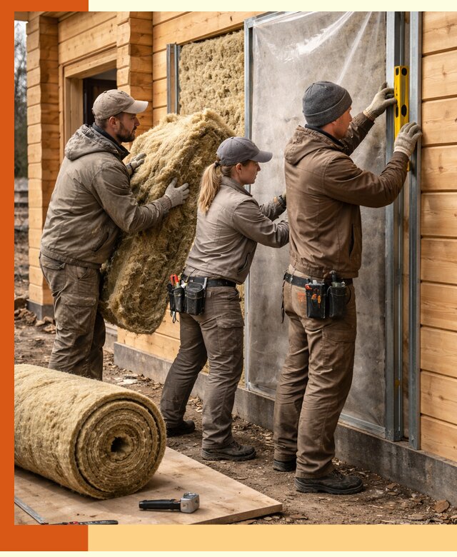 Утепление дома из двойного бруса в Братске качественно и надёжно