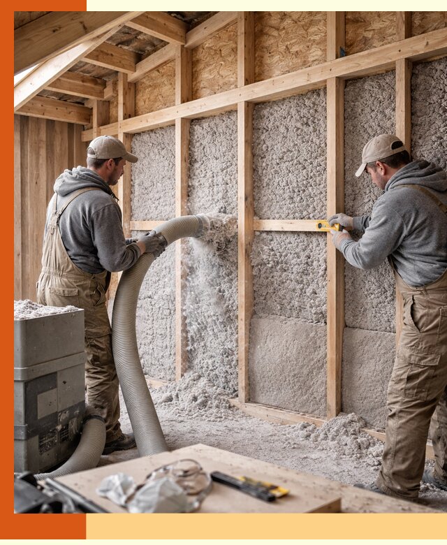 Утепление эковатой стен, потолков и перекрытий в Братске